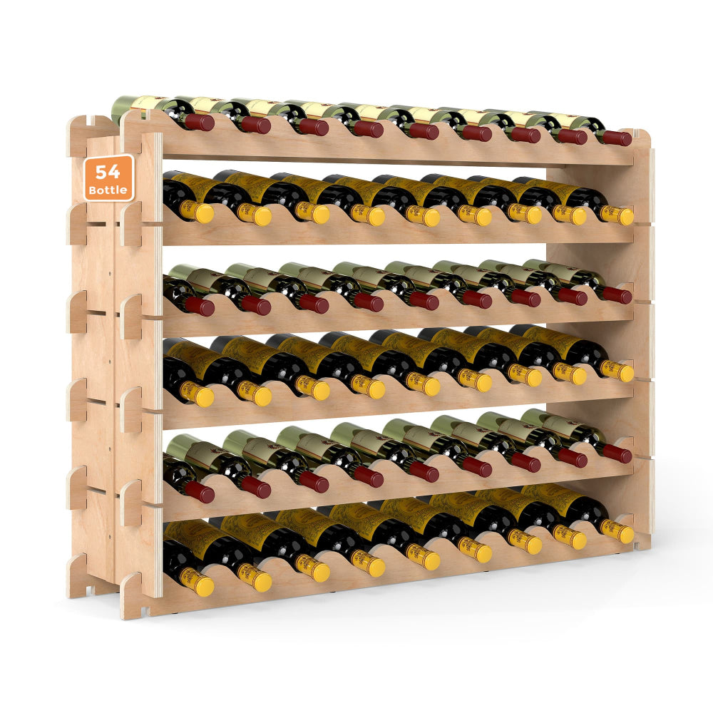 Jaxpety 54 Bottle Stackable Wine Rack – Durable Modular Storage