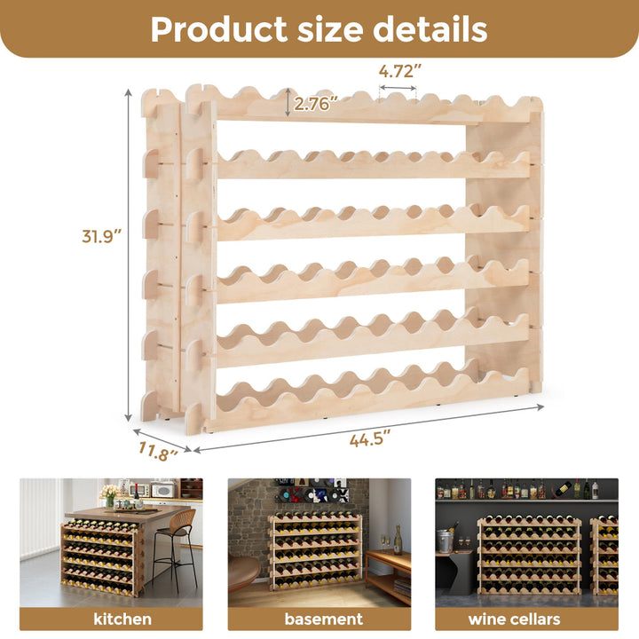 Jaxpety 54 Bottle Stackable Wine Rack – Durable Modular Storage – jaxpety