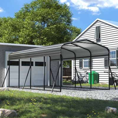 12' x 20' Heavy Duty Metal Carport, Car Shade Shelter with Steel Roof, Large Outdoor Garage for Cars Tractors