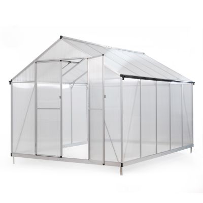 8' x 10' Polycarbonate Greenhouse, Heavy Duty Outdoor Aluminum Sunlight Room