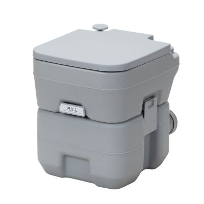 5.3 Gallon Portable Toilet, Porta Potty with Carry Bag for Camping, Gray