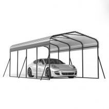 12' x 20' Heavy Duty Metal Carport, Car Shade Shelter with Steel Roof, Large Outdoor Garage for Cars Tractors