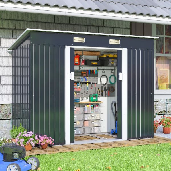 9’×4’ Outdoor Metal Garden Storage Shed Buildings | Jaxpety