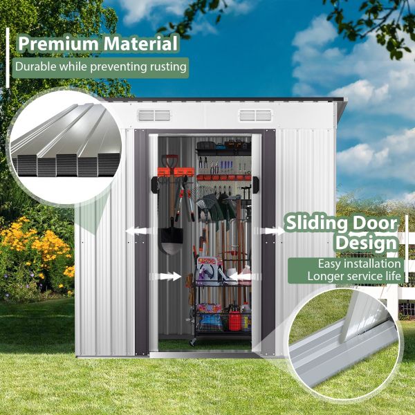 4 x 6 ft Yard Tool Shed Storage Outdoor | Jaxpety