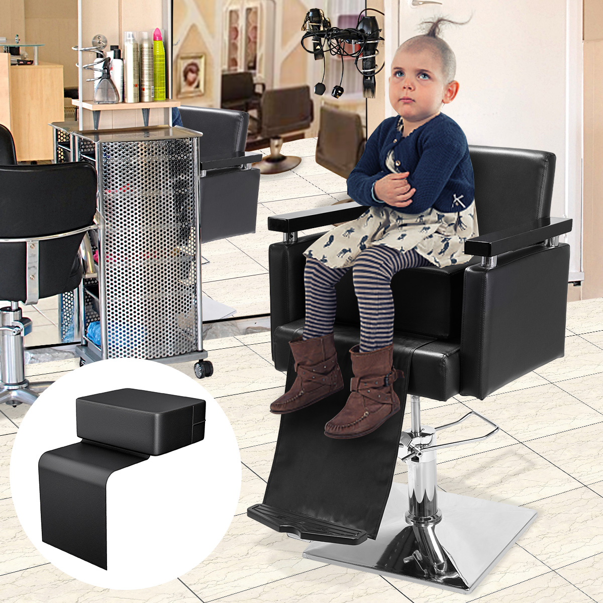 Black Child Booster Seat Cushion Barber Beauty Salon Spa Equipment Styling  Chair